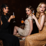 Luxus-Schuhe und Outfits für einen Casino-Abend
